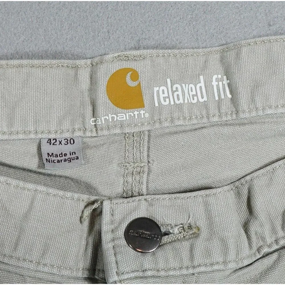 Carhartt Work Pants Size 40x28Gray Relaxed Fit Outdoor side Pocket‎ Tag 42x30